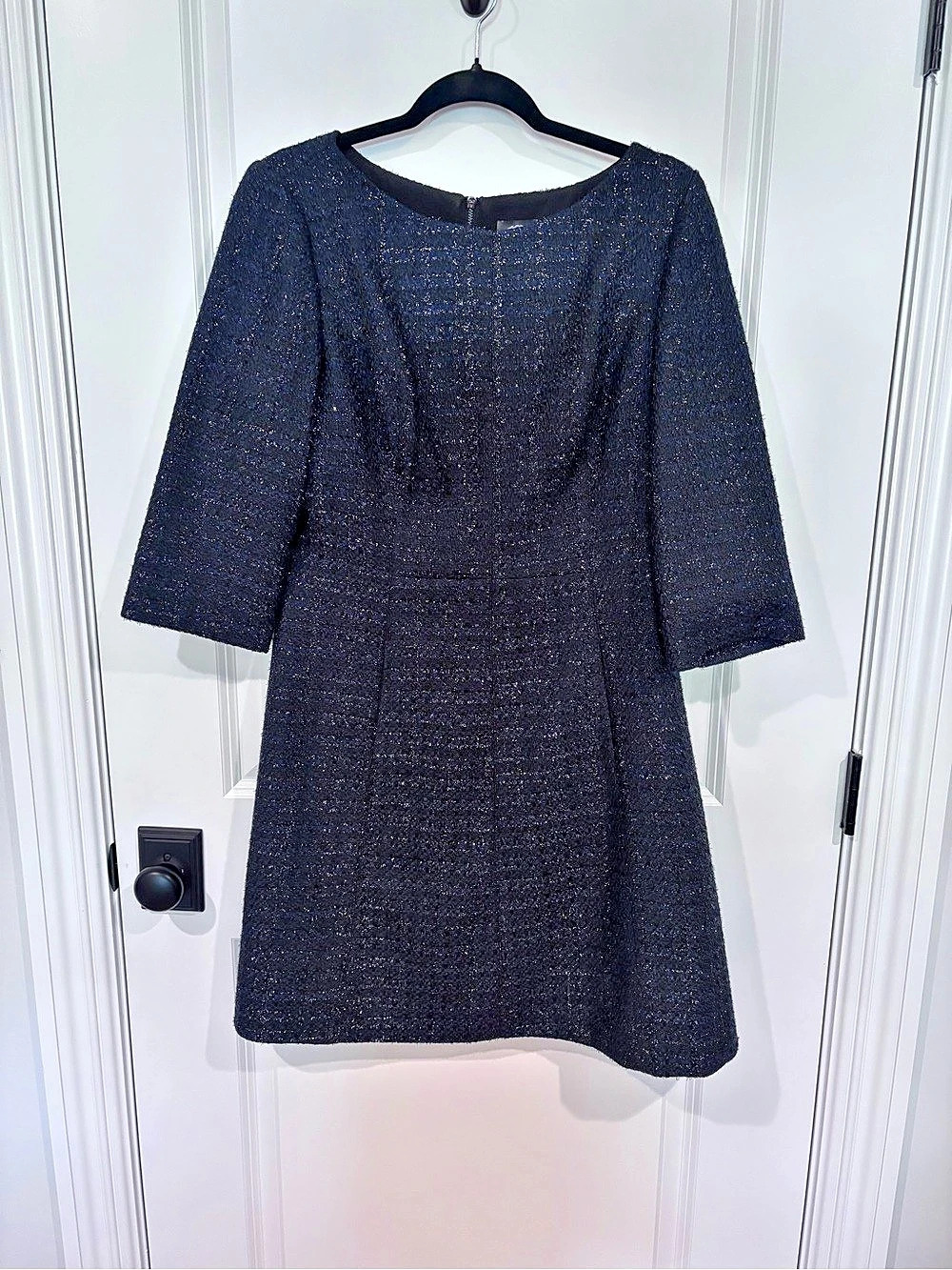 Vince Camuto Sequin Tweed Dress Mini in Black Size 10